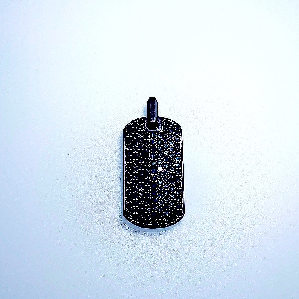 David Yurman 35mm Titanium Blue Sapphire Tag